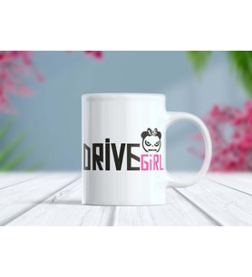Drive Girl Panda Logolu Kadın Sürücü Kupa Bardak (Beyaz)