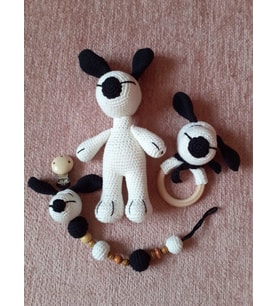 Snoopy Yeni Doğan Takım Amigurumi Organik Oyuncak