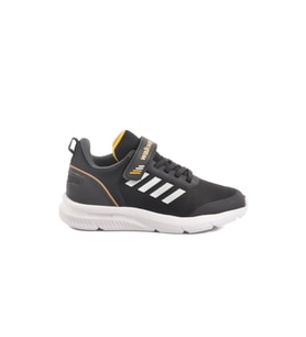 Walkway Siyah Beyaz Cırtlı Fileli Hafif Unisex Çocuk Spor Ayakkabı Fav 100 F