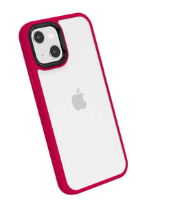 Uyumlu Model Apple iPhone 13 Kılıf Şeffaf Renkli Can Kapak (Kırmızı)