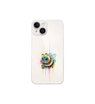 iPhone 14 ile uyumlu Splash arı tasarımlı şeffaf silikon kılıf