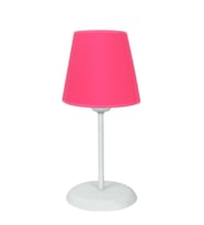 Şenay Aydınlatma Metal Ayak Modern Konik Kumaş Abajur-Koyu Pembe