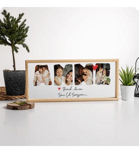 En Güzel Anneye Fotoğraf Baskılı Ahşap Tablo