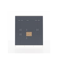 Arges Dolap 10 Raflı 2 Çekmeceli 3 Askılı 220x30x243 Aytaşı-Antrasit/Çam