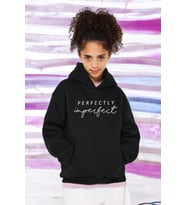 Perfectly Baskılı Erkek - Kız Çocuk Rahat Kalıp Sweatshirt (Siyah)