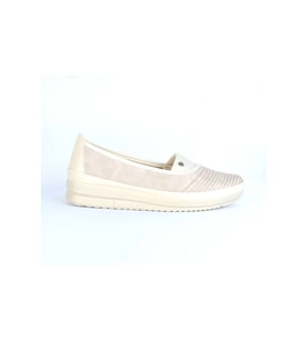 Moda Ayakkabı 01138 Lara Kadın Babet Ayakkabı (Krem)