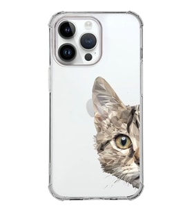 Apple iPhone 14 Pro Uyumlu Köşe Korumalı Antişok Kapak Catface Tasarımlı Şeffaf  Kılıf