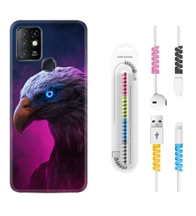 INFINIX Hot 8 9 10 11S Hot 10 Play 10T Kılıf Kablo Koruma Spiral Silikon Kartal 1622