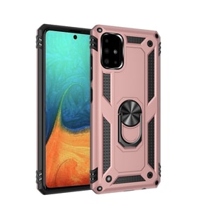 Samsung Galaxy A71 Kılıf Sofya Yüzüklü Silikon Kapak - Rose