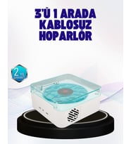 Northcity 3-ü-1 Dekoratif Gece Işıklı Bluetooth Hoparlör – Dijital Saat ve Pil Ekranlı Vintage Stil