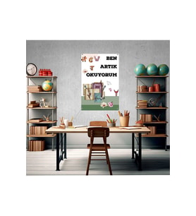 Ben Artık Okuyorum Fotoğraf Panosu Branda 100x150
