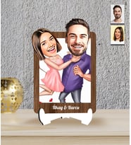 Kişiye Özel Çift Temalı Karikatür Ahşap Biblo