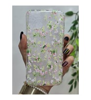 Iphone 11 Uyumlu Çiçekler Desenli Şeffaf Telefon Kılıfı
