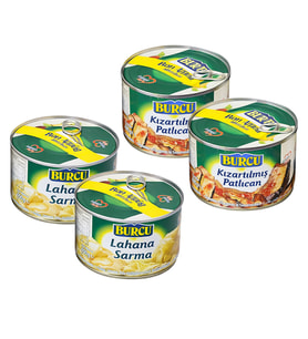 Burcu Patlıcan Kızartma ve Lahana Sarma 400 gr 4 lü Karma Paket