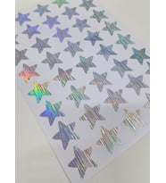 Yapışkanlı Sticker Yıldız Şekilli Sticker Etiket Holografik Renkli 40 Adet 3.5x3.5 cm