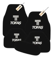 Tofaş Oto Halı Paspas 5 Parça Set – Kaymaz Tabanlı, Kolay Temizlenen, Suya Dayanıklı Araç Paspası (Siyah)