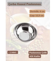Çorba Kasesi Paslanmaz Kase Yoğurt Kasesi Mini Boy Çelik 12,5 cm
