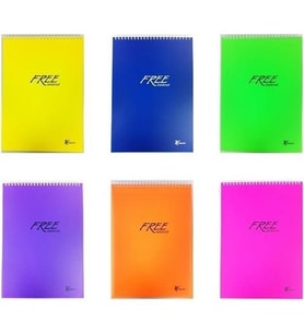 Keskin Color 100 Yaprak A5 Free Office Üstten Spiralli Plastik Kapak Kareli Bloknot 145102-99