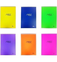 Keskin Color 100 Yaprak A5 Free Office Üstten Spiralli Plastik Kapak Kareli Bloknot 145102-99