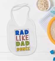 BK Kids Kişiye Özel Rad Like Dad Tasarımlı Bebek Mama Önlüğü - Model 1