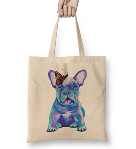 French Bulldog Puppy With A Butterfly Bez Çanta Uzun Saplı