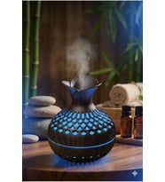 Premium Ahşap Desenli Ultrasonik Aromaterapi Difüzör & Hava Nemlendirici