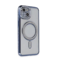 Apple İphone 13 Kılıf Joke Simli Magneticsafe Kılıf - Mavi