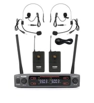 Lastvoice Lv-502Y UHF Dijital 2x30 Kanal Çiftli Yaka Telsiz Kablosuz Mikrofon (Headset Hediyeli)