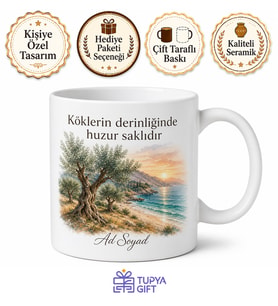 Balıkesir Burhaniye Pelitköy Zeytin Ağaçları Ege Sahili Kupa Bardak Hediye
