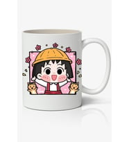 Chibi Maruko-chan Avatar Anime Temalı Beyaz Kupa Bardak Sevgiliye Arkadaşa Hediye