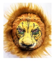 Peluş Aslan Maskesi Kahverengi Yeleli Mega Peluş 33 No (Çok Renkli)