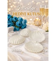 İstiridye Hediye Kutusu - Nişan Düğün Kına için Hediye Kutusu - Anahtarlık Kutusu 8x6*3,5