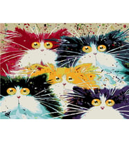 Şaşkın Kediler Sayılarla Boyama Seti 50x65 cm (Tuvale Gerili)