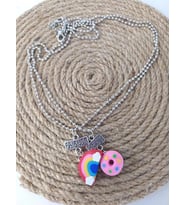 Best Friend Arkadaşlık Çift Kolye Donut Gökkuşağı Bijuteri Takı Aksesuar