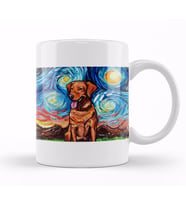 Fox Red Labrador Night Kupa Bardak Porselen