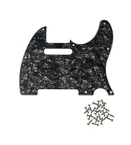 Telecaster Uyumlu Elektro Gitar Pickguard 8 Delikli Siyah Desenli