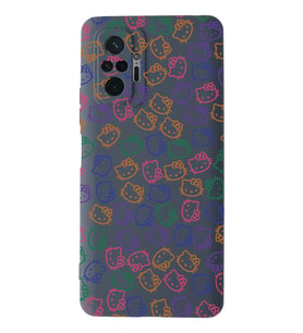 Xiaomi Redmi Note 10 Pro Uyumlu Lansman Kılıf Hello Kitty Tasarımlı İçi Kadife Kapak-Petrol Mavisi (Şeffaf)