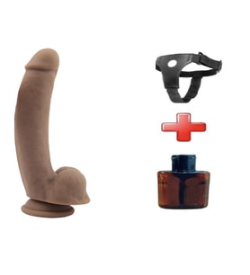 LilituShop Belden Bağlamalı 20,5 cm Gerçekçi Melez Dildo Penis -Boss