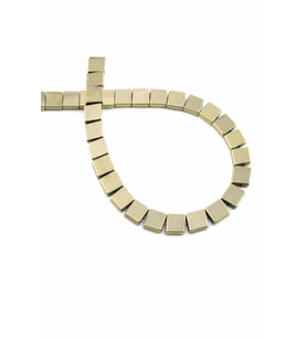 Hematit Doğal Taş Parlak Antik Sarı Yassı Kare Kesim 6x6mm Dizi [AA]