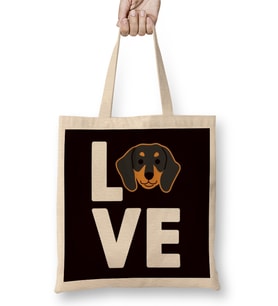 Love Dachshund Dog Breed Dogs Owner Puppy Pets Bez Çanta Uzun Saplı