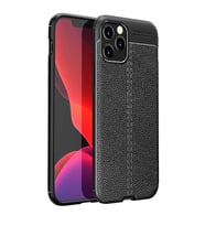 Apple iPhone 12 Pro Kılıf Esnek Pu-Deri Leather-Pu Serisi Protected Case (Siyah)
