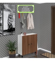 Kenzlife ayakkabılık galoş5 cvzbyz 53*080*32 kapaklı 5 raflı 20 çift ayakkabı kapasitesi (Beyaz)