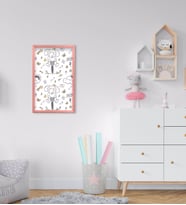 BK Home Tatlı Fil Tasarımlı Dekoratif Pembe Ahşap Çerçeveli Çocuk Odası Tablo-3