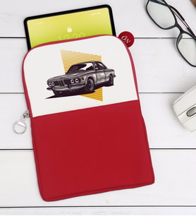 BK Gift Klasik Araç Tasarımlı Taşınabilir Koruyucu Tablet Kılıfı & Organizer Çanta - Kırmızı-1