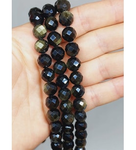 Golden Obsidyen Taşı Royal Quality Faset Kesim Dizi 10mm (52930)