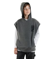 Erkek Çocuk Kapüşonlu Kolsuz Gri Sweatshirt (Antrasit)