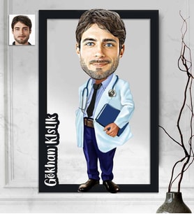 Kişiye Özel 3D  Ahşap Tablo Doktor Erkek 30x40 -15