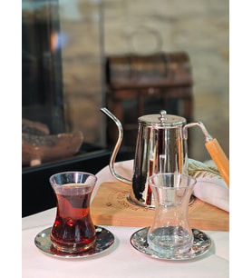 BAKIR ÇAY TABAĞI ÇEKİÇ DÖVME MODEL GÜMÜŞ RENK