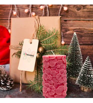 Doğal Soya Wax Çiçekli Dekoratif Mum (Pembe)