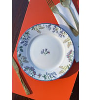Lilac 6 Kişilik 25 cm Premium Porselen Kanaviçe Servis Tabağı Takımı